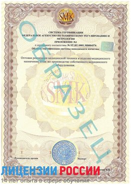 Образец сертификата соответствия (приложение) Дербент Сертификат ISO 13485